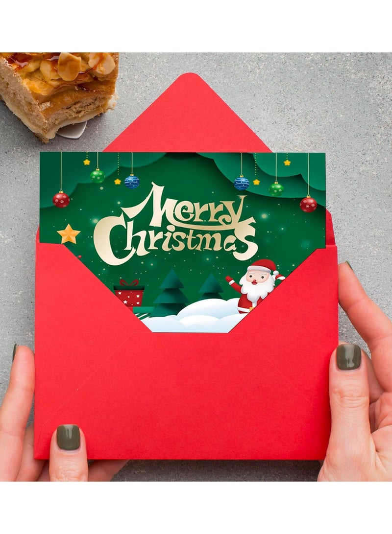 تشيلور مجموعة من ١٢ بطاقة معايدة لعيد الميلاد مع مظاريف، بطاقات بريدية لعيد الميلاد، بطاقات معايدة لعيد الميلاد المجيد، بطاقات خيرية للعائلة والأطفال والأصدقاء، عبوة متعددة - ٦ تصاميم مختلفة لشجرة عيد الميلاد - Image 3