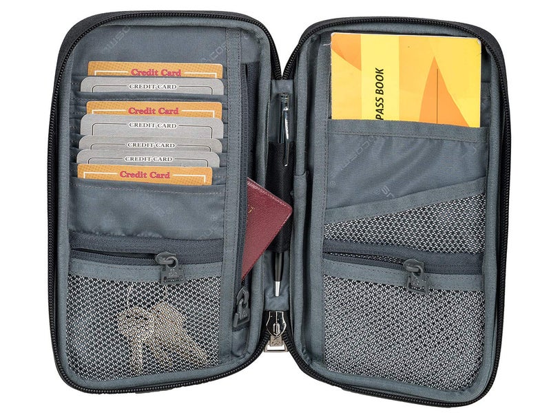 COSMUS Unisex-Adult Passport Holder Travel Case Wallet & Organizer Polyester Fabric Passport Holder- Black - Image 3