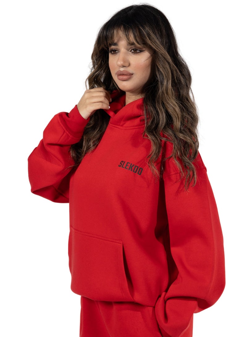 Slekoo Slekoo Oversized Hoodie for Men & Women, Unisex Cotton Fleece Pullover Sweatshirt, Winter 2025 Collection, Casual Streetwear Fashion Sweater  - Image 1