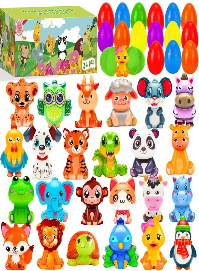CHILDGO مجموعة هدايا عيد الفصح من تشايلدجو، 24 بيضة عيد فصح مليئة بألعاب حيوانات طرية للأطفال، ألعاب ضغط مبتكرة، ألعاب حيوانات لطيفة لتخفيف التوتر للأولاد والبنات، البحث عن البيض، جوائز صفية وهدايا للحفلات - Image 1