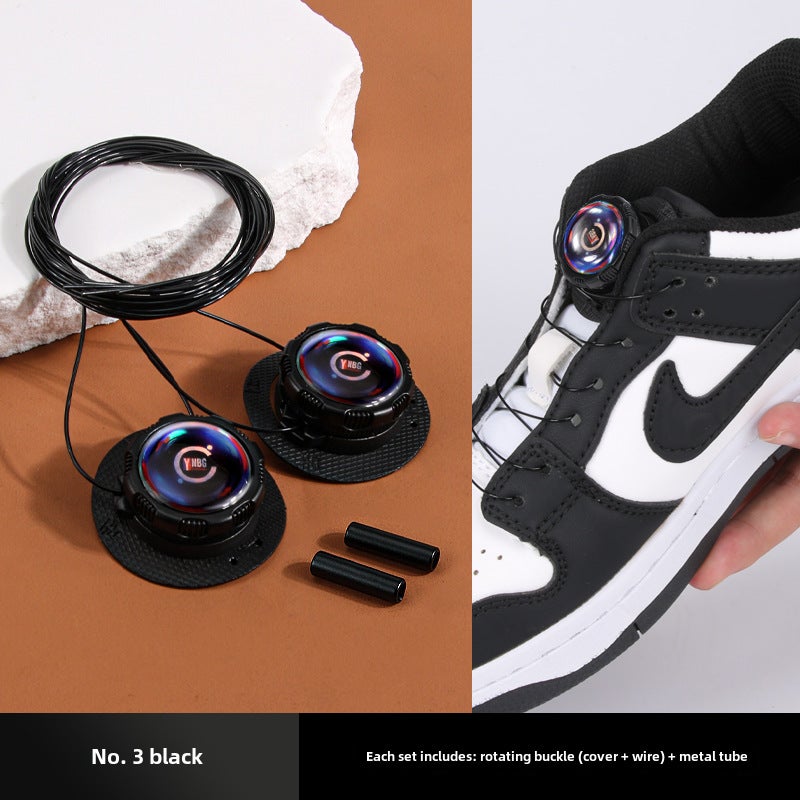 New Easy-Twist Shoe Lace Clip Sport Lazy Laces No. 5 Black - Image 5