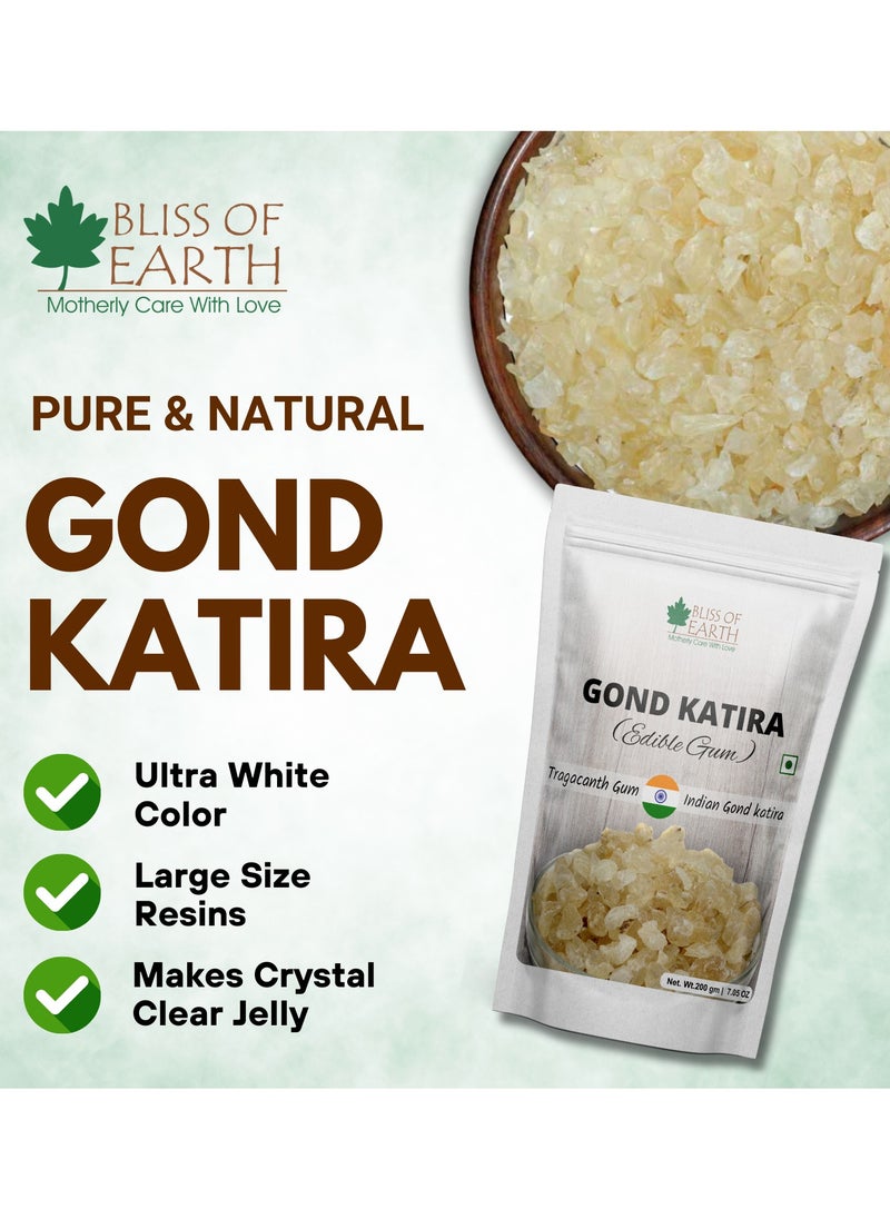 BLISS OF EARTH Gond Katira Edible Gum Tragacanth Gum Gond for Laddu Making and Sweets 200g  - Image 2