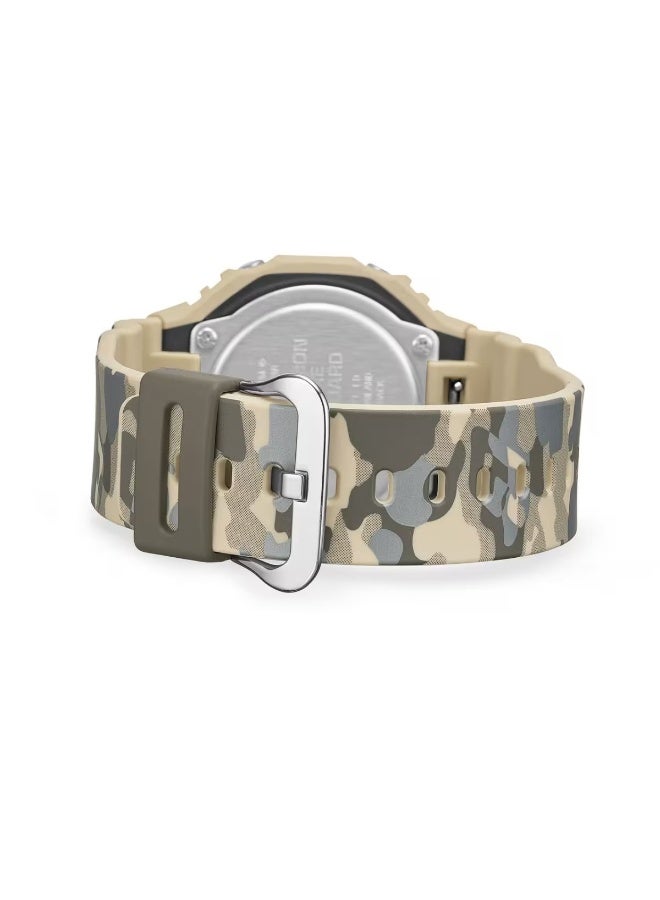 G-SHOCK Analog-Digital Men’s Watch GA-2100CM-5, 45.4 mm Beige Camouflage Carbon Core Guard Case & Bio-Based Resin Strap, Shock-Resistant, LED Light, 200 m WR - Image 3