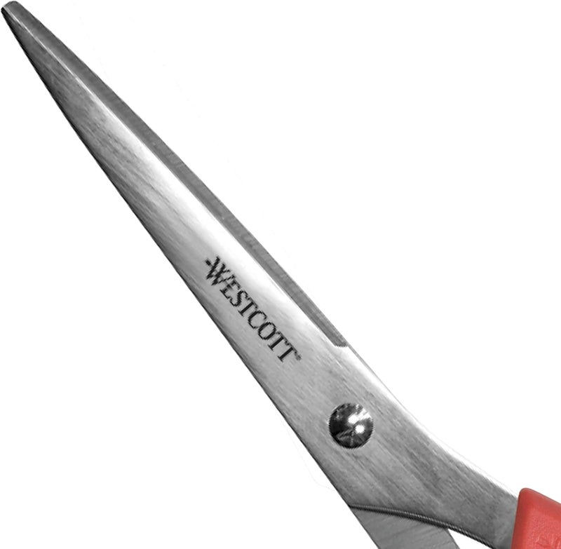 Westcott 8 All Purpose Value Stainless Steel Straight Scissors Red - Image 3