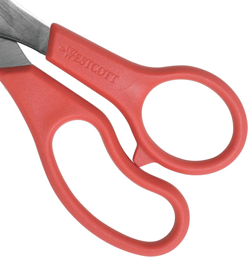 Westcott 8 All Purpose Value Stainless Steel Straight Scissors Red - Image 2