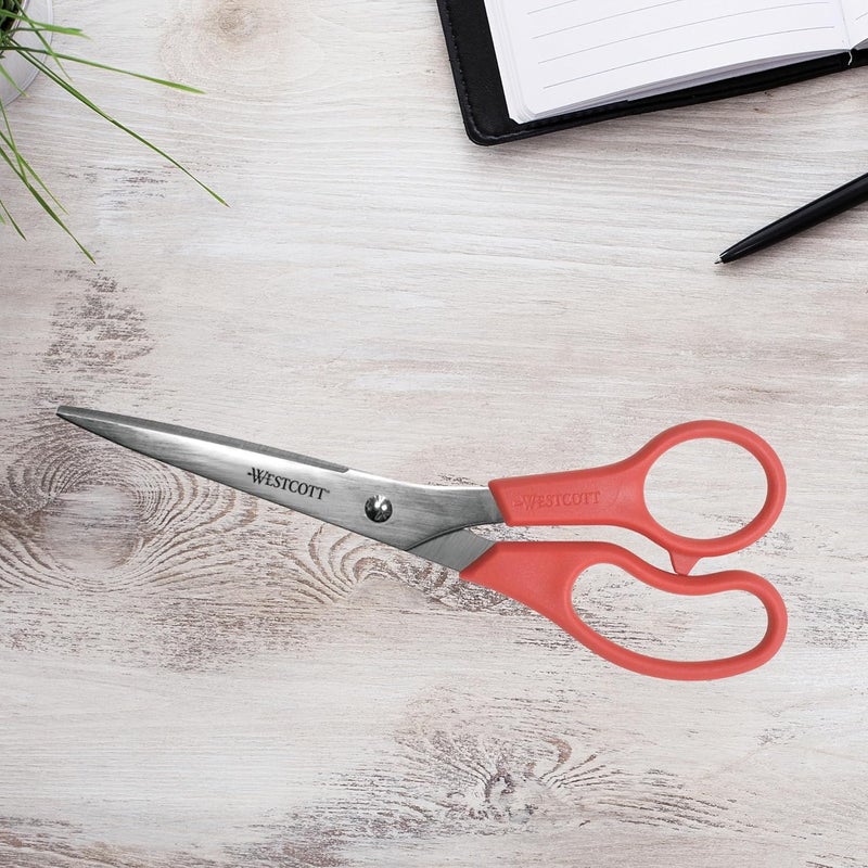 Westcott 8 All Purpose Value Stainless Steel Straight Scissors Red - Image 4