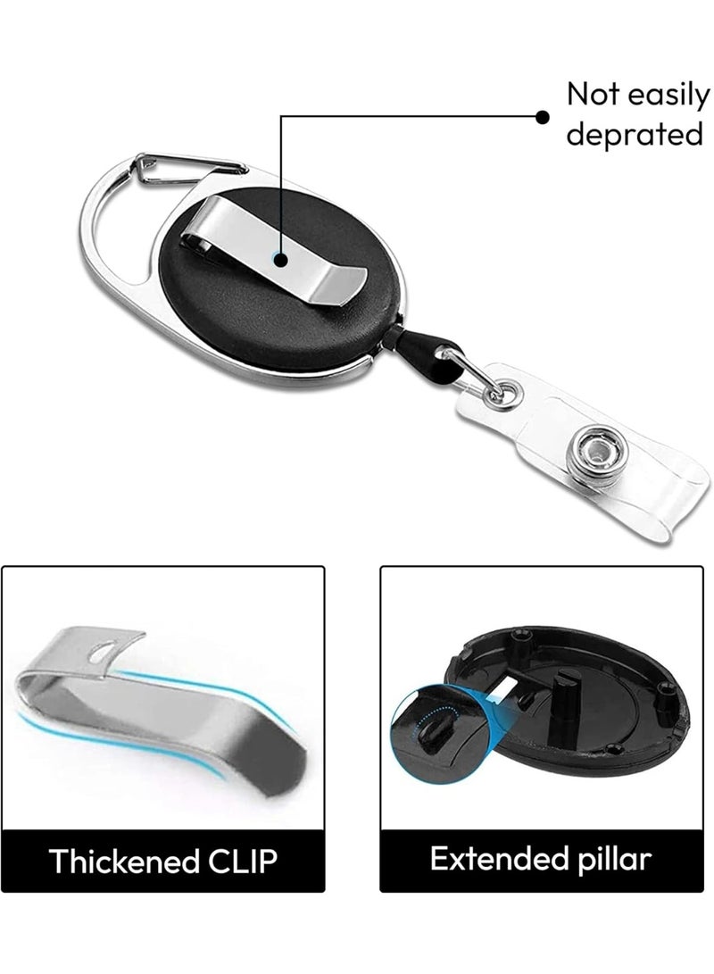 MCENTT 2 Pcs Vertical ID Badge Holder with Clips, Clear Plastic Card Holders, 2 Pack (Vertical With Retractable Clips) Key Cards and Employee ID Cards - Image 2