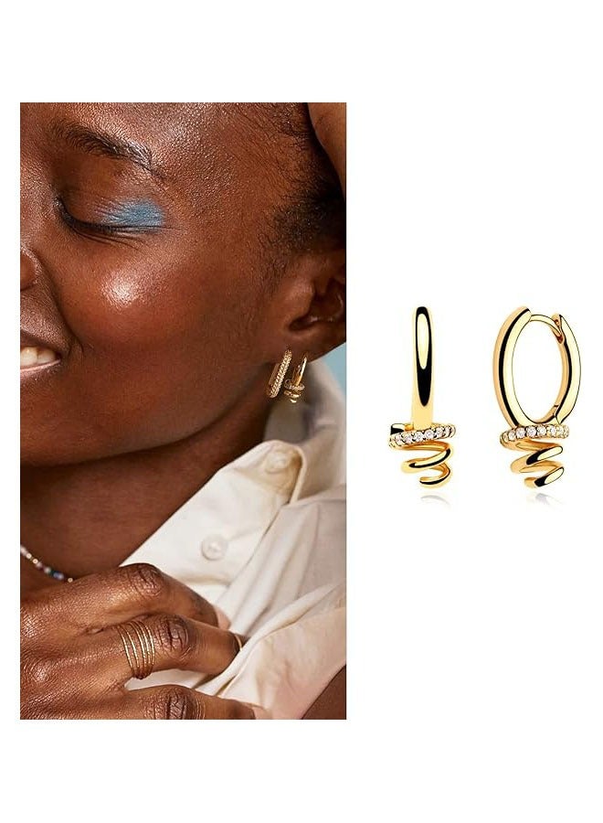 Mevecco Women Huggie Earrings Gold Hoop 14K Gold Filled Small Simple Handmade Hypoallergenic Everyday Jewelry - Image 3
