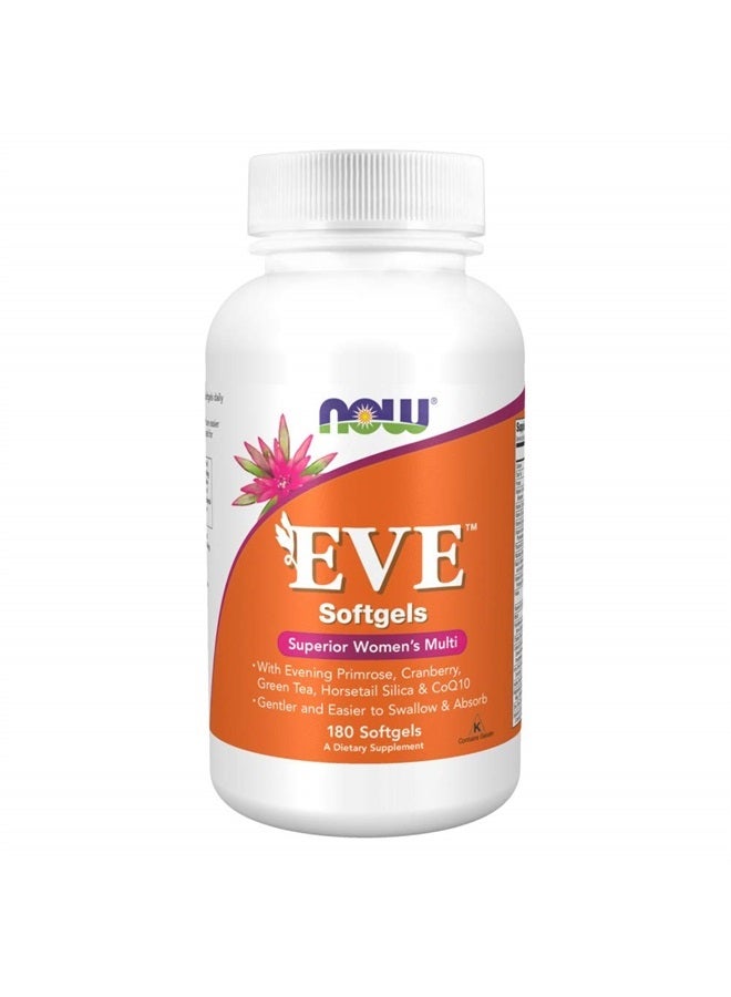 now Supplements, Eve™ Women's Multivitamin with Evening Primrose, Cranberry, Green Tea, Horsetail Silica & CoQ10, 180 Softgels - Image 1