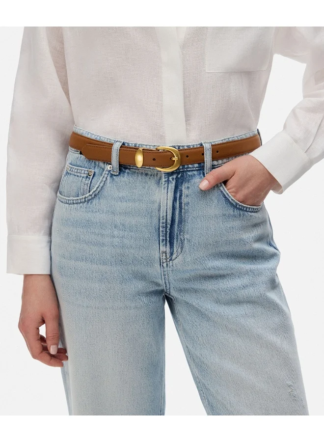 Ipekyol Leather Belt With Metal Buckle