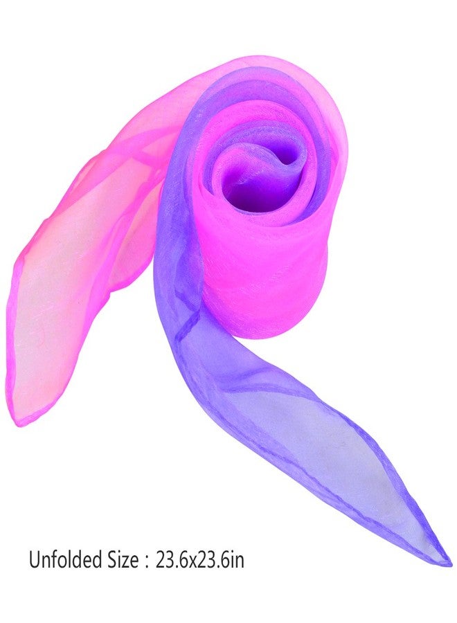 Wobe 30pcs Dance Scarves Square Juggling Scarf Magic Scarves, Magic Tricks Performance Props Accessories Movement Rhythm Band Scarf 24 by 24 Inches Random Graduated Colors Handkerchief - Image 2