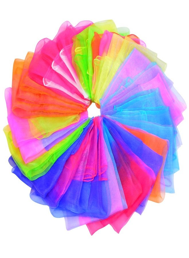 Wobe 30pcs Dance Scarves Square Juggling Scarf Magic Scarves, Magic Tricks Performance Props Accessories Movement Rhythm Band Scarf 24 by 24 Inches Random Graduated Colors Handkerchief - Image 3