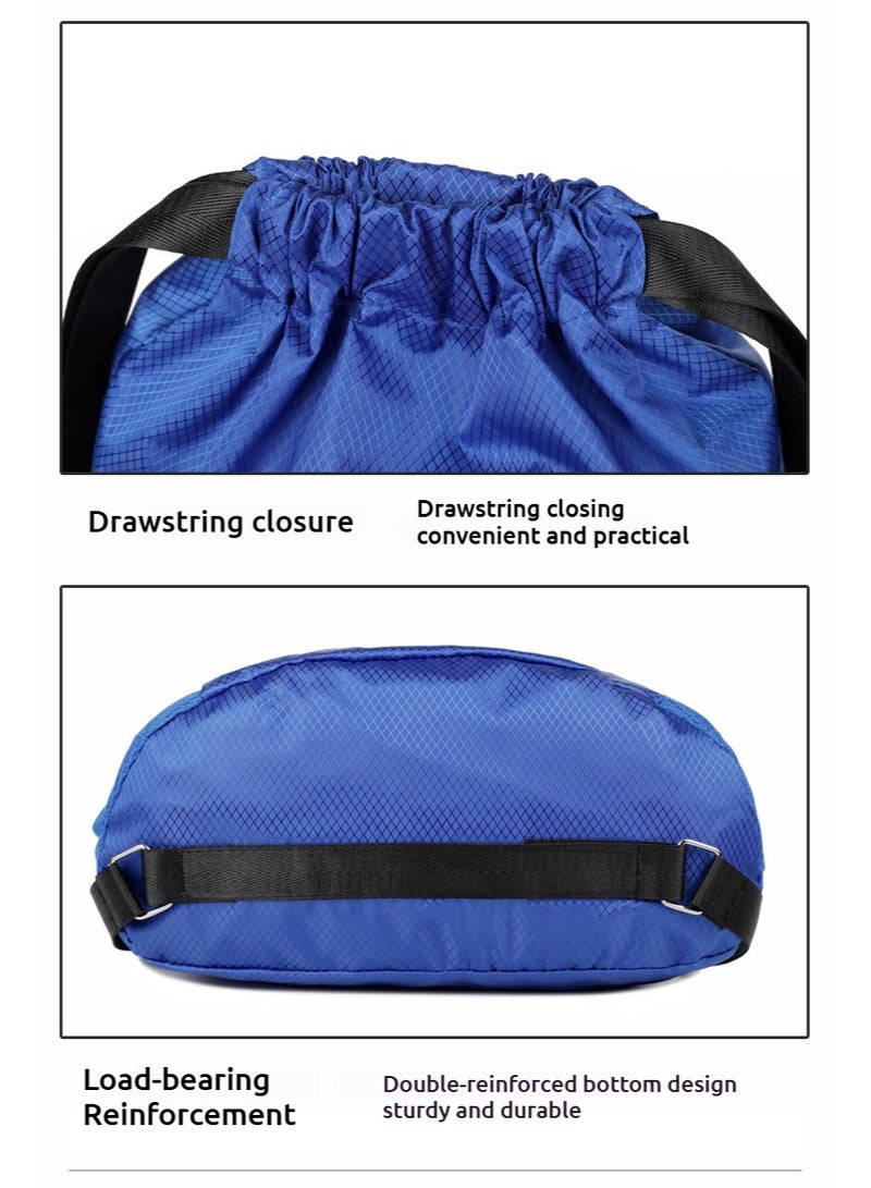 RESONIX Waterproof Drawstring Backpack with Dual Side Water Bottle Pockets  37x49cm, Gym Swim Bag with Hidden Interior Pocket, Large Capacity Sports Sack for Men & Women (BLACK) - Image 5