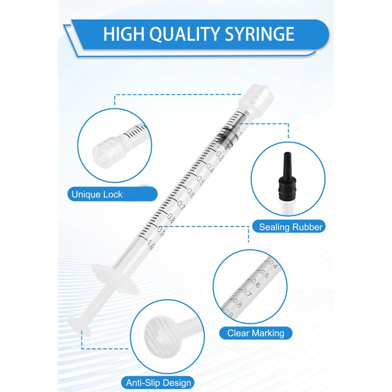 LZHNB Luer Lock Syringe 1Ml - Sterile Disposable Syringes (30 Pack)  Individual Sealed Packaging - Image 4
