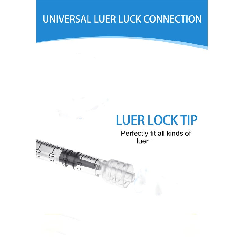 LZHNB Luer Lock Syringe 1Ml - Sterile Disposable Syringes (30 Pack)  Individual Sealed Packaging - Image 2