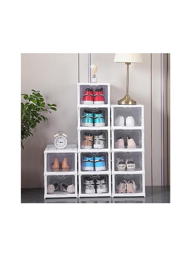 6 Tier Shoe Storage Box with Clear Door Plastic Foldable Shoe Organizer for Closet, No Assembly Shoe Rack Shoe Shelf Cabinet with Lids Sneaker Container for Women Men - pzsku/Z5340E5927DDA52DDD752Z/45/_/1733316490/75c1413a-dc3a-4a67-866f-433fe32dc12f
