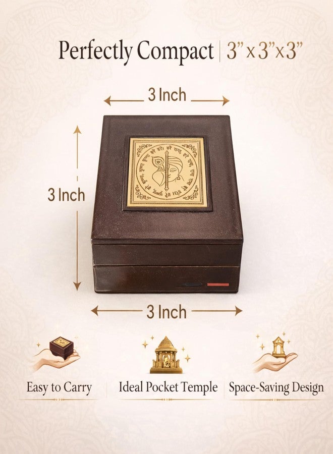 DK trades® Gold Plated Radhekrishna Photo for Pooja Box - Premium Pocket Temple with Charan Paduka| Unique Home, Office Gift - Image 4