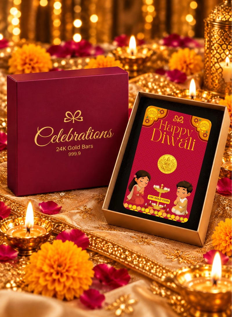 Celebrations Gold - Diwali 1g Coin - 24K 999.9 Pure Gold - 2026 - Image 3