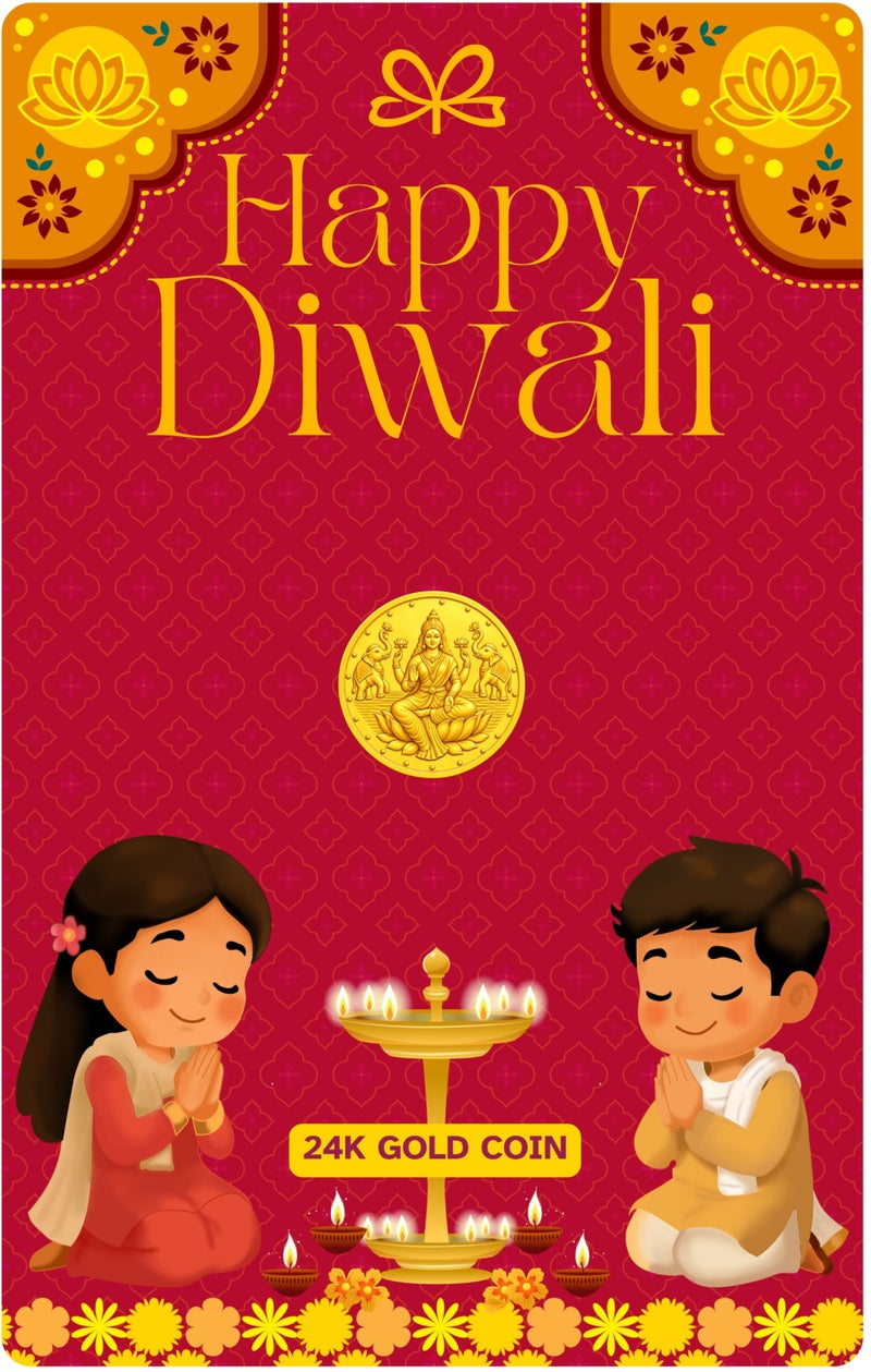 Celebrations Gold - Diwali 1g Coin - 24K 999.9 Pure Gold - 2026 - Image 1
