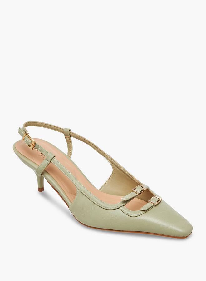 Celeste Women Kitten Heel Pointed Toe Shoes - Image 2