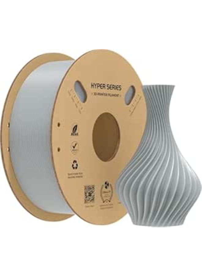 خيوط هايبر بي إل إيه، 1.75 مم، بكرة وزن 1 كجم، للطابعات ثلاثية الأبعاد (رمادي، 1.75 مم)