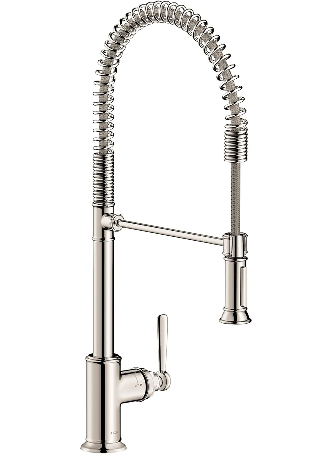 AXOR AXOR Montreux Brushed Nickel Commercial Kitchen Faucet Kitchen Faucets with Pull Down Sprayer Faucet for Kitchen Sink Polished Nickel 16582831 