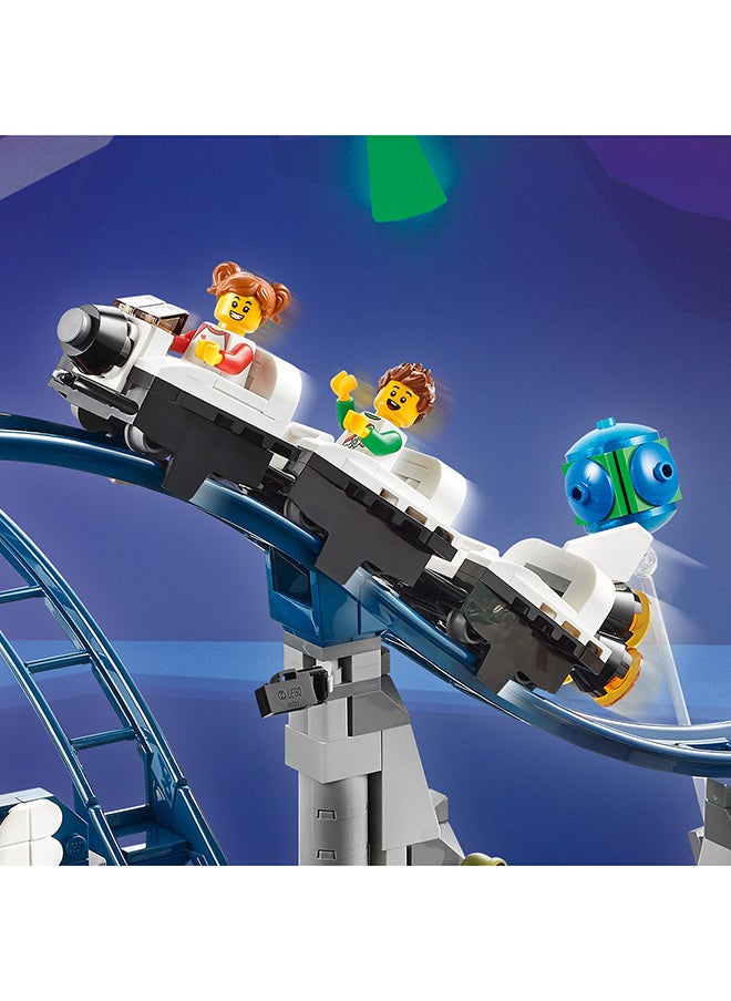 LEGO - 31142 Creator 3In1 Space Roller Coaster To Drop Tower Or Merry-Go-Round Set, Fairgound Ride Models, Building Toy With Space Rocket, Planets And Light Up Bricks (874 Pieces) - Image 1