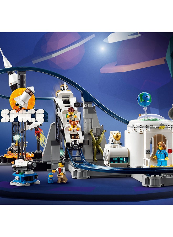 LEGO - 31142 Creator 3In1 Space Roller Coaster To Drop Tower Or Merry-Go-Round Set, Fairgound Ride Models, Building Toy With Space Rocket, Planets And Light Up Bricks (874 Pieces) - Image 1
