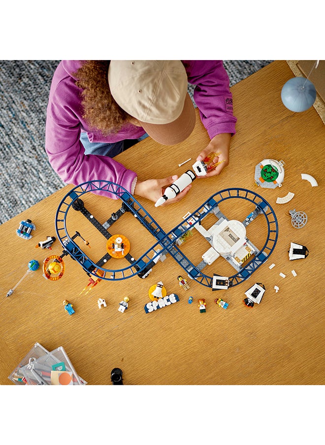 LEGO 31142 Creator 3In1 Space Roller Coaster To Drop Tower Or Merry-Go-Round Set, Fairgound Ride Models, Building Toy With Space Rocket, Planets And Light Up Bricks (874 Pieces)  - Image 4