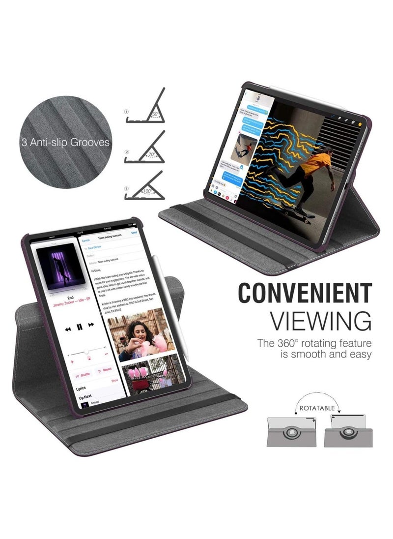 Case Compatible with Apple iPad Pro 12.9" (2020), [Wallet Case] Shockproof PU Leather Book Style Flip Folio 360° Rotating Total Protection Cover With Auto Wake/Sleep - Image 3