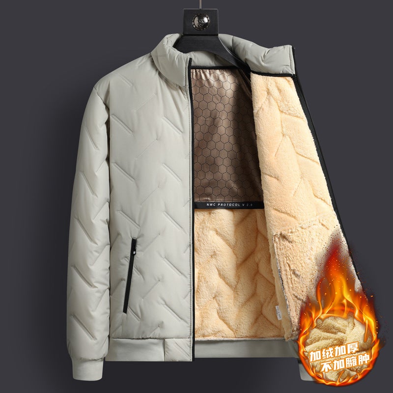 Men'S Thick Plus Size Men'S Long Down Cotton-Padded Jacket Fleece-Lined Thickened Extra Large Warm Cotton-Padded Jacket - Image 5