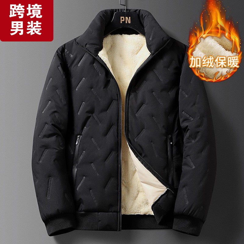 Men'S Thick Plus Size Men'S Long Down Cotton-Padded Jacket Fleece-Lined Thickened Extra Large Warm Cotton-Padded Jacket - Image 2