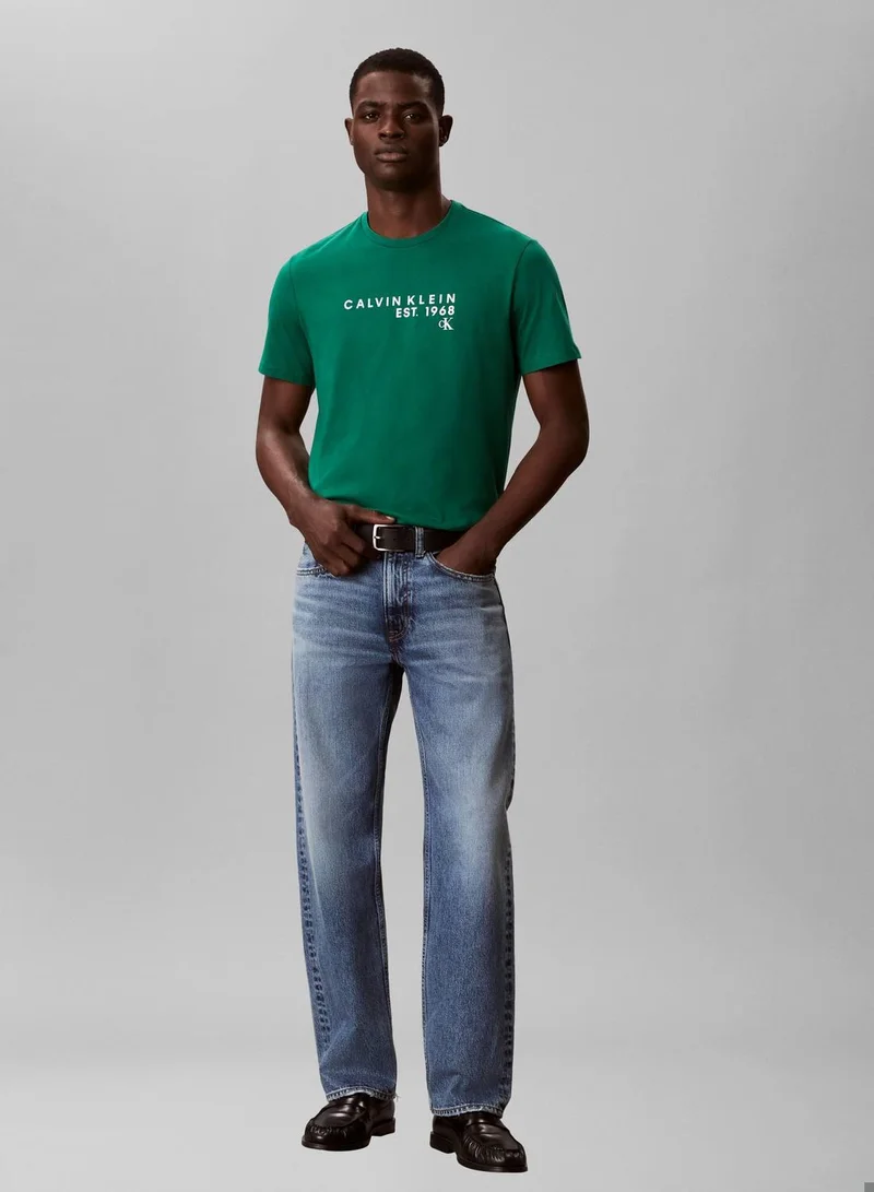 Calvin Klein Jeans Enchanted Forest 1968 Logo Graphic T-Shirt for Men | Best Price UAE
