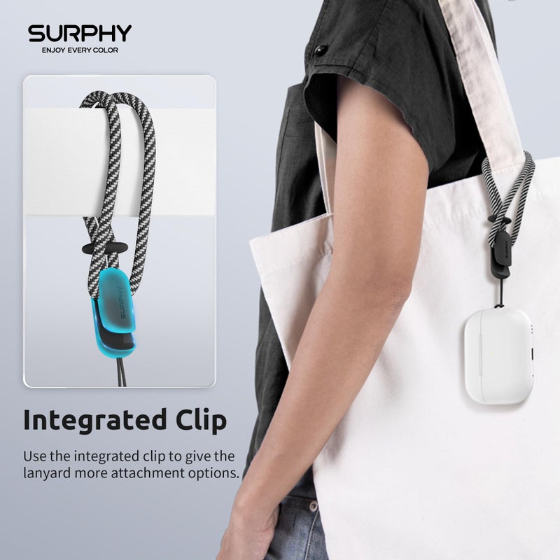 SURPHY 2 Pack Phone Lanyard for Cellphone Case, Phone Wrist Strap for Case, Cellphone Strap with 2-Color Braided, Charm Wrist Lanyard for Women, Cellphone Wrist Lanyard for Women, Black & Black - Image 3