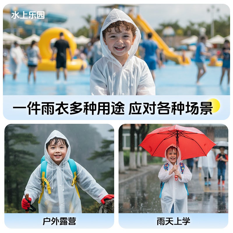 Eva Kidsren'S Raincoat, Rainstorm-Proof, Full-Body, All-In-One, Portable Outdoor One-Piece Poncho For Students, Customizable With Printing, Hooded - Image 5