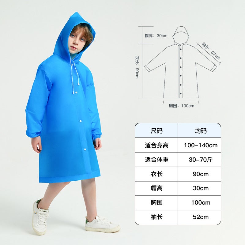 Eva Kidsren'S Raincoat, Rainstorm-Proof, Full-Body, All-In-One, Portable Outdoor One-Piece Poncho For Students, Customizable With Printing, Hooded - Image 3