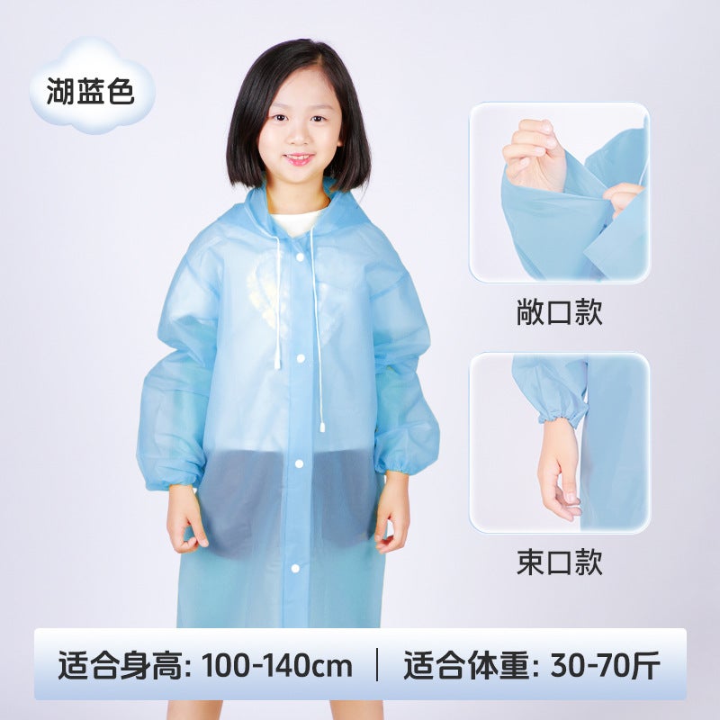 Eva Kidsren'S Raincoat, Rainstorm-Proof, Full-Body, All-In-One, Portable Outdoor One-Piece Poncho For Students, Customizable With Printing, Hooded - Image 1