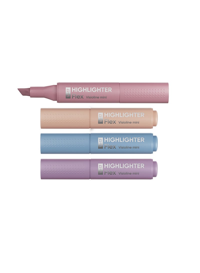 ErichKrause 4-Piece Visioline V-17 Mini Manga Highlighter Set Pastel Colours - Image 2