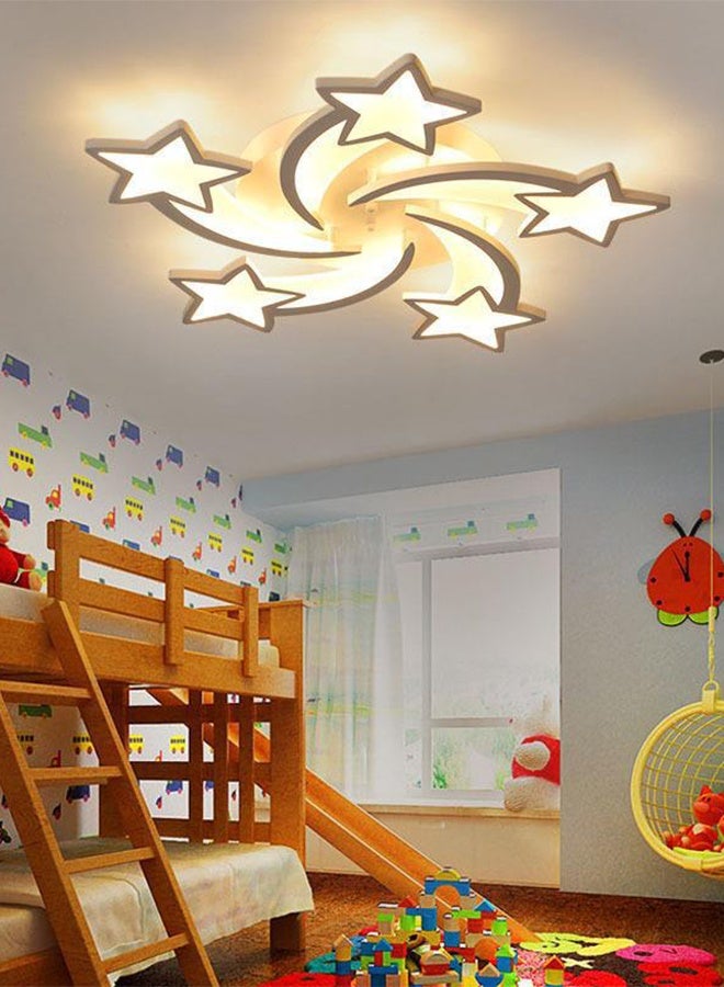 Acrylic LED Nordic modern minimalist stylish and grand creative and unique warm star-shaped ceiling lamp for living room, dining room, bedroom, children's room - Image 1