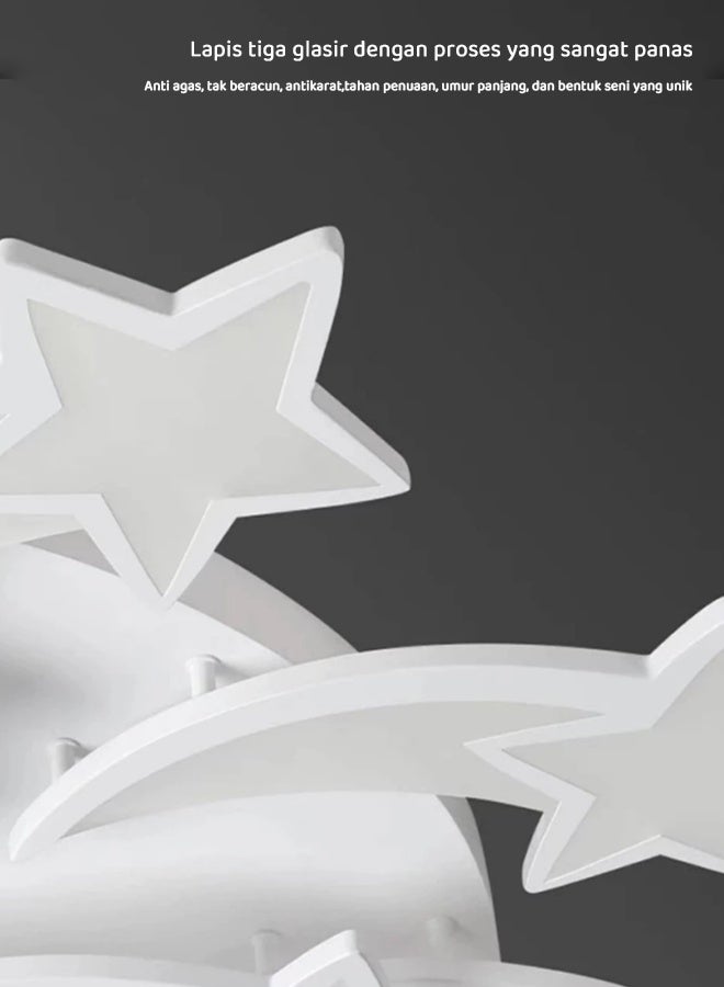 Acrylic LED Nordic modern minimalist stylish and grand creative and unique warm star-shaped ceiling lamp for living room, dining room, bedroom, children's room - Image 5