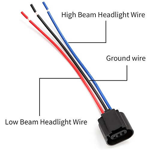 DUZFOREI 4Pack H13 9008 Headlight Socket Converter Kit, Headlights Wiring Harness Socket 2XMale & 2XFemale Adapter Connector, Plug and Play Replacement for H13LL Lamps Bulbs - Image 2