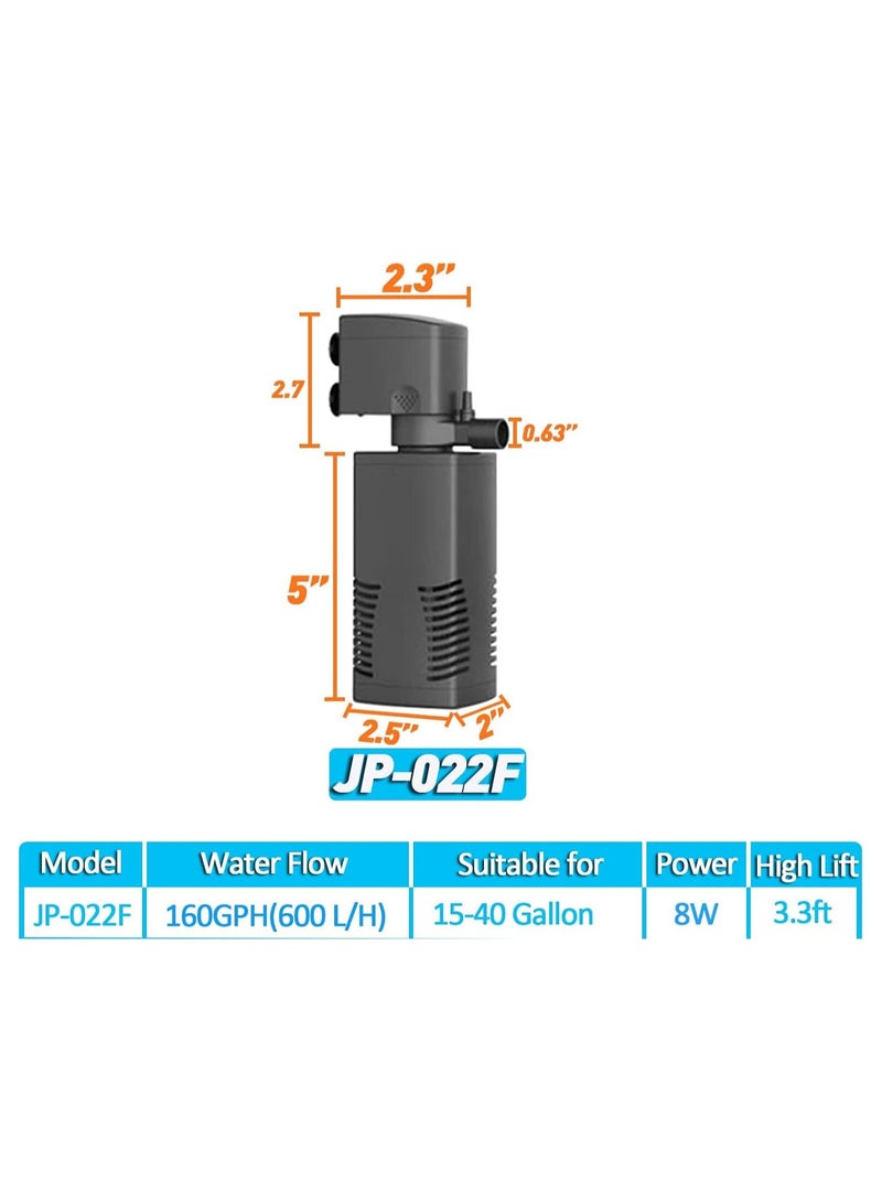 Fish tank filters, aquarium internal filters for 15-40 gallon tanks, crystal clear aquarium filters, submersible pumps and filtration systems Turtle tank accessories for fish tank water cleaning - Image 4