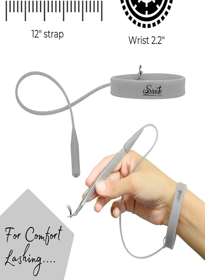 SIVOTE Lash Tweezers Holder Protector, Silicone Wristband, Tweezer Delighter, Lash Extension Supplies, Silver - Image 3