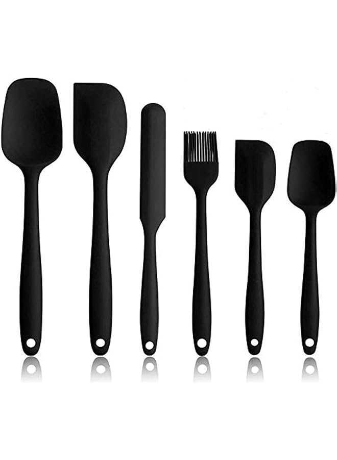 SKY-TOUCH Silicone Spatula Set 6 Piece Non Stick Rubber Spatula Set Heat Resistant Spatula Kitchen Utensils Set For Cooking Baking And Mixing - Image 1