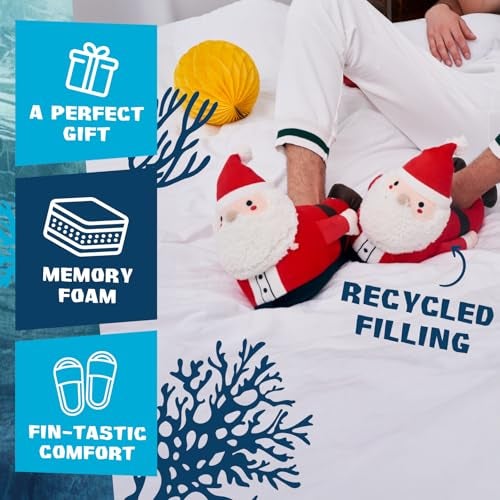 Coddies Santa Slippers - Secret Santa Gift - Funny Slippers for Men, Women & Kids | Medium (4-7.5 Men | 6-9.5 Women) Red - Image 2