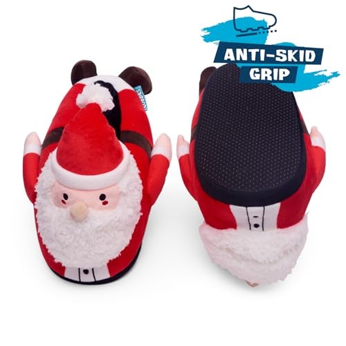 Coddies Santa Slippers - Secret Santa Gift - Funny Slippers for Men, Women & Kids | Medium (4-7.5 Men | 6-9.5 Women) Red - Image 5