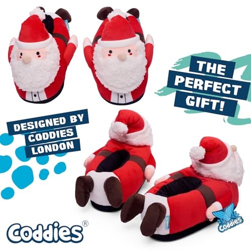 Coddies Santa Slippers - Secret Santa Gift - Funny Slippers for Men, Women & Kids | Medium (4-7.5 Men | 6-9.5 Women) Red - Image 4