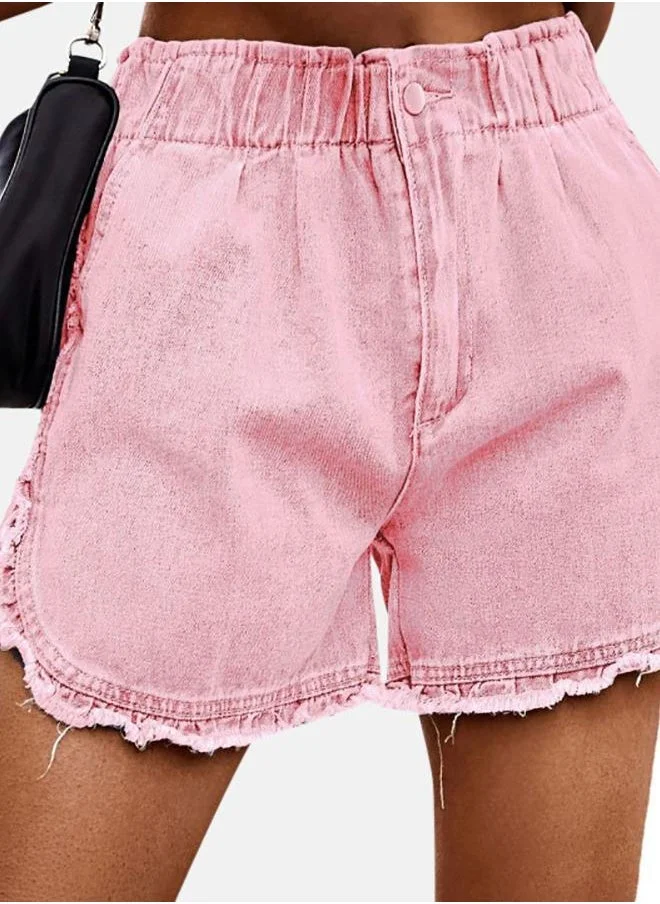 يونيكي Pink Solid Denim Shorts