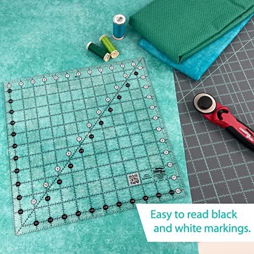 Creative Grids Quilt Ruler 12in x 12in Square – CGR12 – Made in USA, Non-Slip Grip Acrylic Quilting, Sewing, Crafting, Patchwork Ruler for Measuring & Cutting Fabric - Image 2