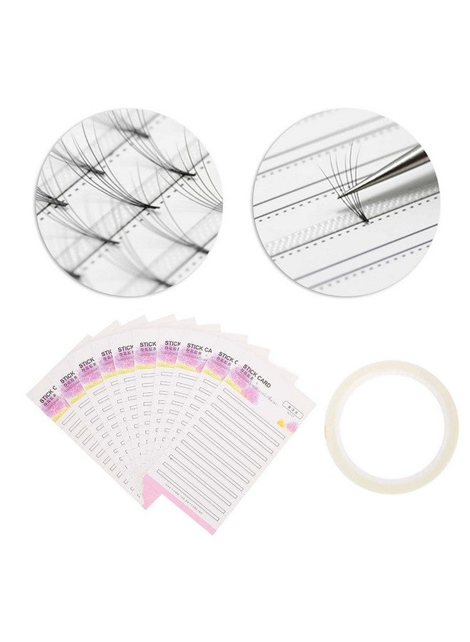 YOSOO 10Pcs False Eyelash Fans Paper Card Eyelash Extension Storage Card With Double Sided Adhesive Tape Quick Flower Storage Grafting Kit For Display Rack For Women Girl - Image 2